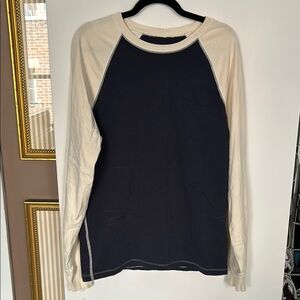 Drake ´s  Navy and Cream Long Sleeve Shirt